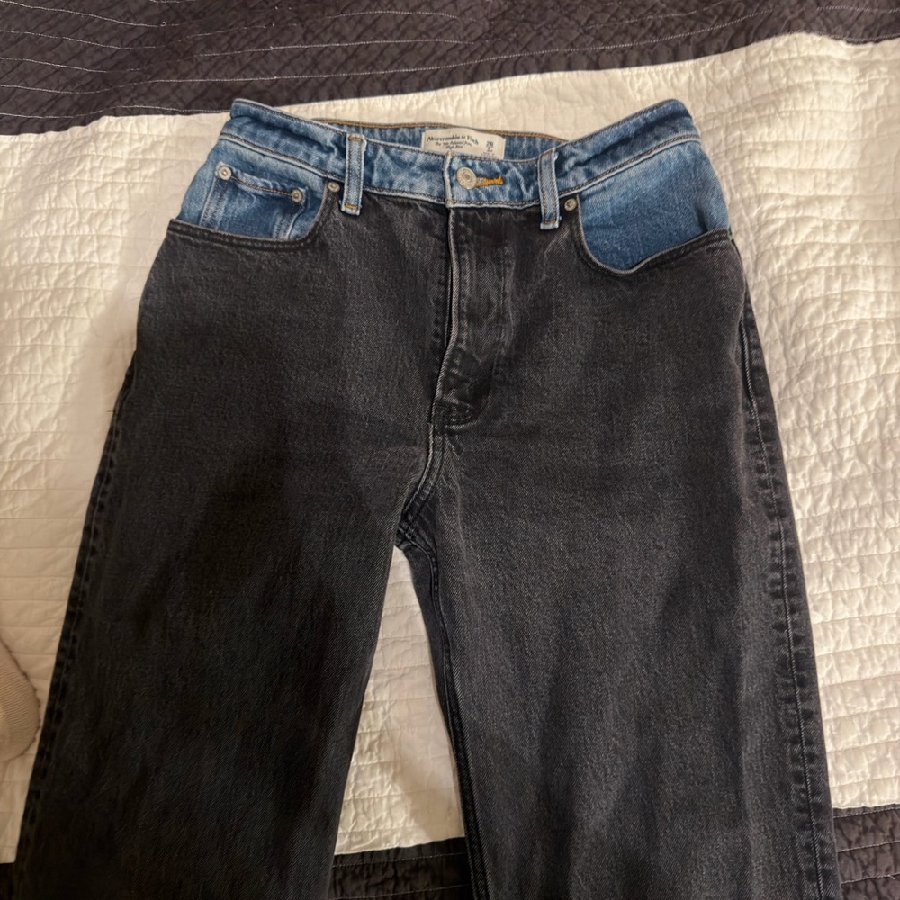 Abercrombie & Fitch Two-Tone Straight Jeans